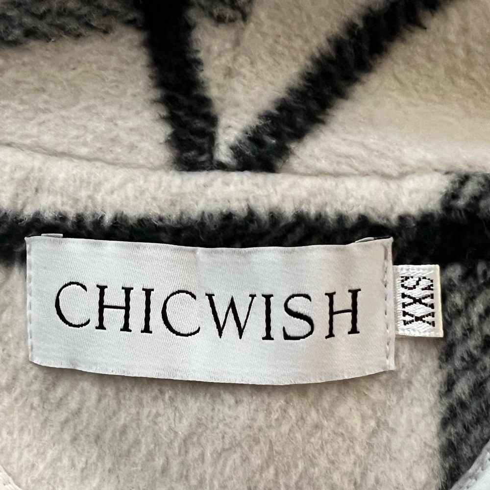 CHICWISH $130 Turn Down Shawl Collar Asymmetric Hemline Wool Blend Coat XXS - Picture 7 of 12